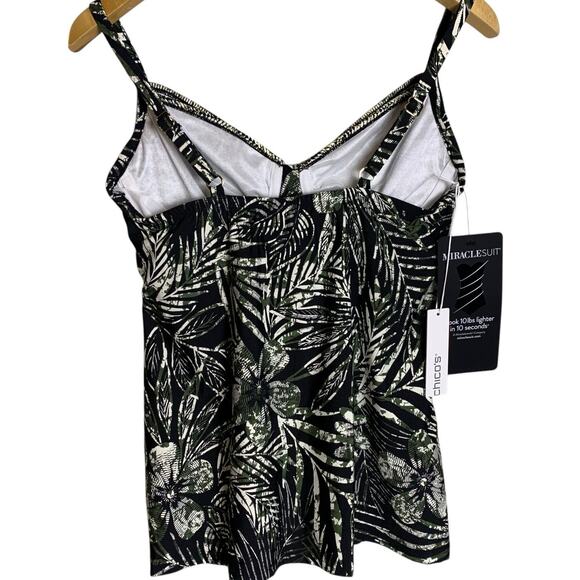 NWT Miraclesuit Tankini Top Women's Size 8 Zahara Love Knot Underwired Tropical - Picture 3 of 8